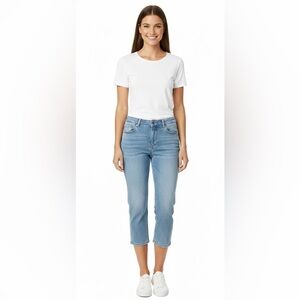 Nine West Womens Chrystie Christie Capri Jeans  8 Blue Canyon Stretch